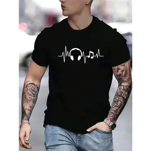 Manfinity Dauomo Men Headphone Print Tee