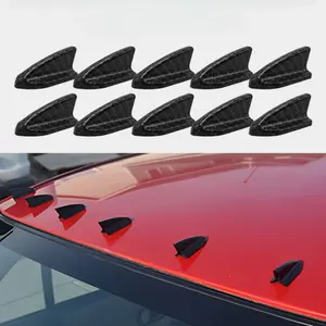 YASEENLIN 10pcs Universal Shark Fin Car Roof Antenna Toppers - ABS, Adhesive, Pointed Design for Vehicle Modification and Styling, Automotive Exterior Accessories | Sleek Antenna Design | Durable Antenna Topper