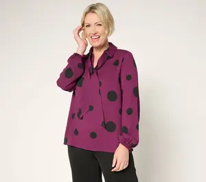 Brandis Dress out Loud Blouson Sleeve Bow Tied Blouse