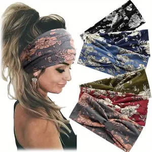 6pcs Women's Floral Headbands - Elastic, Wide, Boho Style Hair Bands for Sports & Outdoor Activities summervibes