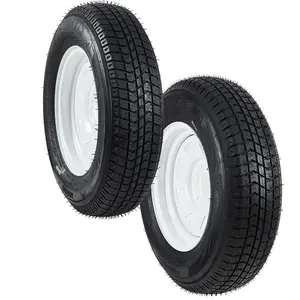 2-Pack Trailer Tires On Rim ST175/80D13 175/80/13 175/80-13, Load Range C, 6PR, 5 Lug 13 In. White Spoke Wheel, 5 On 4.5" Durable Trailer Tire Travel/Camper/Utility/Boat, Set of 2