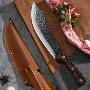 Handmade Forged 11.84" Full Tang Wooden Handle Blade High Carbon Steel Perfect Christmas Gift for Home or Restaurant Use!This high-quality stainless steel multifunctional knife with an ergonomic handle design will make your kitchen tasks easier.