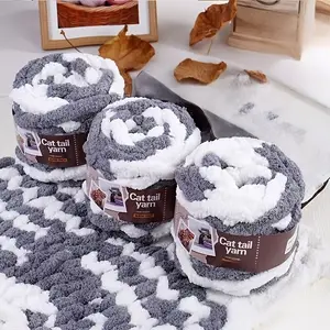 New Cat Tail Yarn 3Pcs=720g, Suitable for Handcrafting Blankets, Cushions, Sofa Pads, Carpets,Mattresses, DIY Handcrafts, Sofa Pad Materials, Blanket Making, High-Quality Yarn, KnittingSupplies, Handcraft Yarn, Knitters, Handicraft Enthusiasts