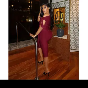 Shoulder Tie Capri Set - Maroon Color Fashion Apparel Top Womenswear Clothes Pants