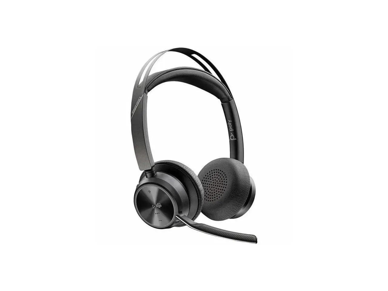 Poly Voyager Focus 2 Microsoft Teams Certified USB-C-C Headset +USB-C/A Adapter - Wired/Wireless Bluetooth, Black