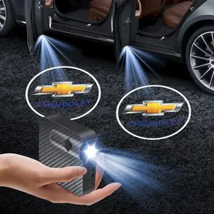 2PCS For Chevrolet Corvette Door Projector Lamp Laser Light New Crystal City Welcome Light Car Decoration Atmosphere Light(Battery Not Included)