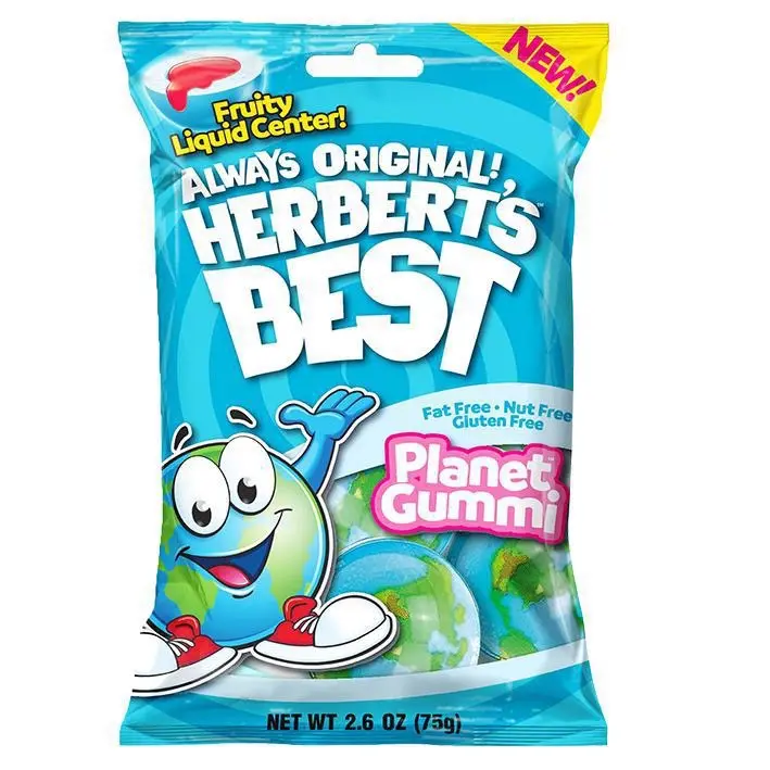Herbert’s Best Planet Gummi With Liquid Center Fruit Flavor Chewy Juicy Snack Candy Soft Bites Sweet Bonbon Sugar