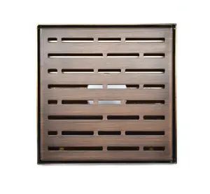 SereneDrains 6 Inch Oil Rubbed Bronze Shower Drain Cover, 304 Stainless Steel Designer Square Shower Drain with Hair Strainer