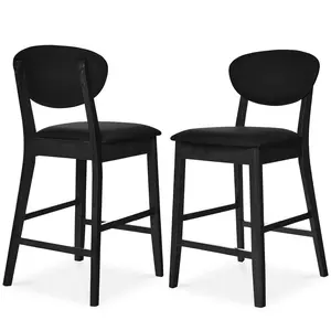 Best Choice Products Set of 2 Counter-Height Bar Stools, Armless W/Upholstered Seat Cushion & Backrest