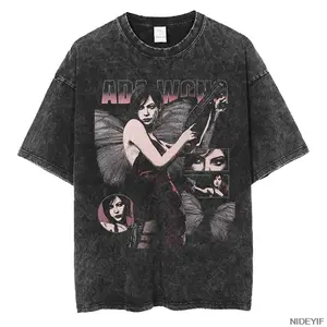 1990S Resident Evil Biohazard Leon Kennedy Oversized T Shirt 100% Cotton Vintage Washed T-shirt for Men Women