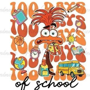 Inside Out 100 Days of School Bundle - Movie Poster Collection Featuring Cartoon Characters and Fun Themes