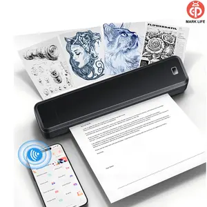 Marklife Wireless Portable Printer - For travel and office use, Bluetooth thermal printer supporting A4 paper from 21-216mm, compatible with iOS, Android, and laptops. Ink-free portable printer suitable for office, car, and home use.