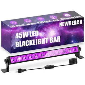 NEWREACH 45W Black Light, LED Blacklight Bar with 6.6ft Cord, Glow in The Dark Light Up 28x28ft, for Glow Party, Neon Decoration, Body Paint, Fluorescent Poster, Birthday, Halloween, Bedroom