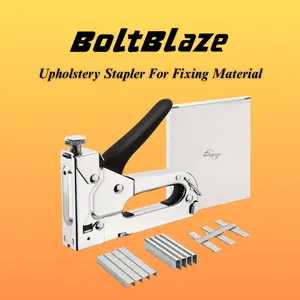 3 In 1 Heavy Duty Staple Gun Kit With 300 Staples, Upholstery Stapler For Fixing Material, Decoration, Carpentry, Furniture, Doors And Windows