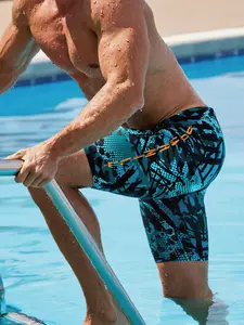 Men's Compression Swim Shorts Quick Dry Stretch Swim Trunks Athletic Training Swim Boxer Abstract Camouflage Print Swimming Shorts for Men Beach Pool Bathing Suit Comfortable Elastic Swimwear Swim Bottoms