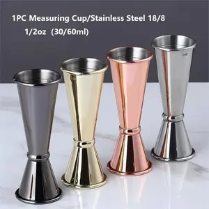 Stainless Steel 304 Dual-Head Modern Cocktail Measuring Cup, Precision Scale Bar Tool, 1/2oz Capacity, Ideal for Bartenders