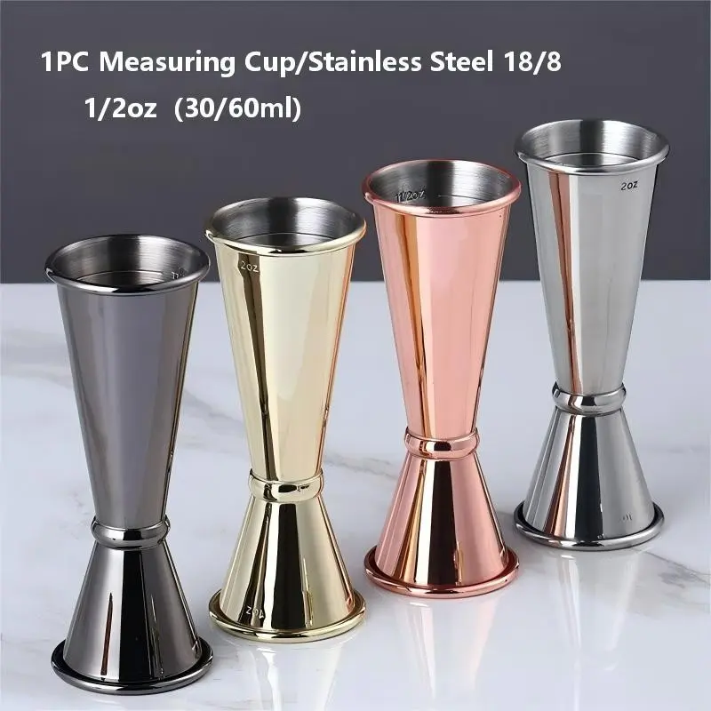 Stainless Steel 304 Dual-Head Modern Cocktail Measuring Cup, Precision Scale Bar Tool Utensils, 1/2oz Capacity, Ideal for Bartenders