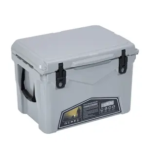 【GARVEE】35QT Rotomolded Portable Cooler with Handle and Leak-Proof Drain, Ideal for Camping, Beach, Fishing, Tailgating, and Outdoor Beverage Storage, Durable Grey Design