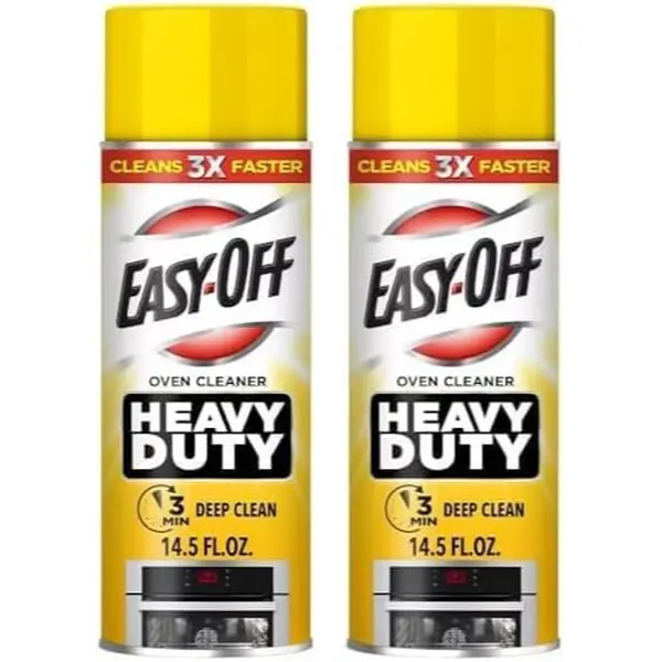 Easy-Off Heavy Duty Oven & Grill Spray-On Cleaner, 14.5 oz Spray Can, Fast Acting Deep Cleaning Solution for Tough Burnt-On Food & Grease, Lemon Scent, Safe for Stainless Steel Household Cleaner