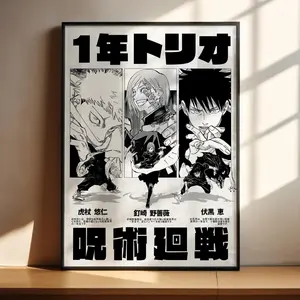 [Sale Up to 50%] Jujutsu Kaisen Anime Poster - Yuji Itadori, Nobara Kugisaki, Megumi Fushiguro Anime Art Print Anime Gifts