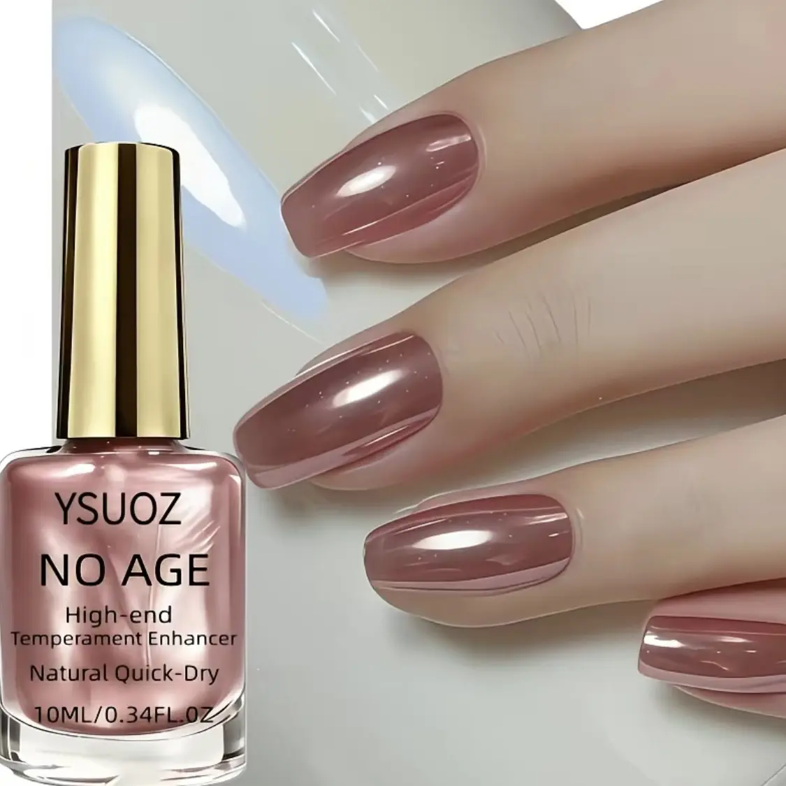 Rose Gold Nail Polish with Mirror Shine, Quick-Drying Long-Wear Formula for Flawless Manicure & Nail Art, Non-Toxic - 10ml Bottle