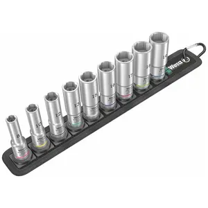 Wera 5004545001 Belt B Deep 1 socket set, 3/8" drive, 9 pieces