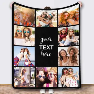 Picture Blankets Customized, 10 Photos Customized Blanket, Custom Picture Blankets, Gifts for Sister Dad Mom Daughter Son