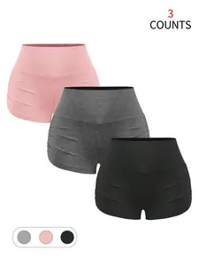 Women's Y2K Camo Leopard High Waist Shorts (3 Pack), Slim-Fitting Ruched Design, Breathable Stretch Fabric, Perfect for Gym Yoga Camping