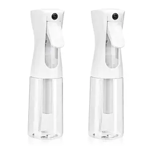2 Count Continuous Spray Bottle - Ultra Fine Mist Water Sprayer for Hair, Home Cleaning, Plants, Salons - 200ml / 6.7oz Empty Spray Bottle (Clear)