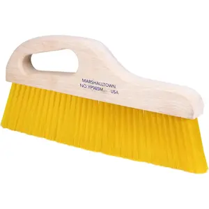 Handle Brush, 3 Inch Yellow Polypropylene Bristles, Offset Handle for Comfort, Ideal for Concrete Texturing, YP985M