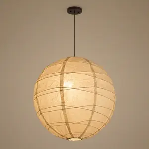Nogy Wabi-Sabi style lantern - Off White Paper Pendant - Rice Paper Pendant - Hardwire or Plug in Available