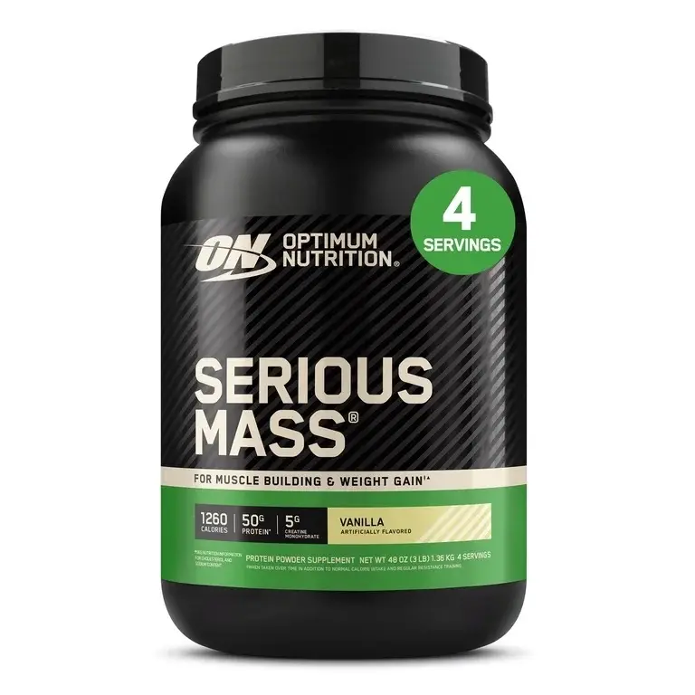 Optimum Nutrition Serious Mass Edible Vanilla Protein Powder - 3 lb Fitness & Wellness Supplement, Bodybuilding High-Protein Mass Gainer