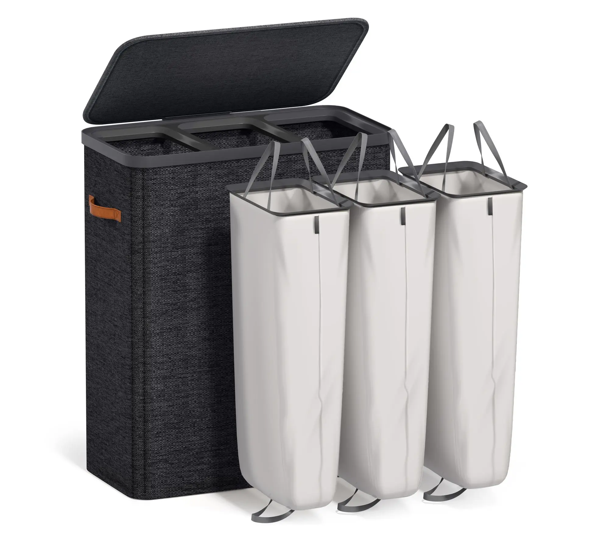 Sorbus Fabric Laundry Hamper -Collapsible 3 -Compartment
