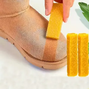 2-Piece Velvet & Faux Leather Shoe Cleaning Kit, Durable Rubber Brush for Gentle Home & Travel Use, Easy-To-Use Shoe Care Tools