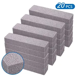 20 Pcs Reusable Pumice Scouring Pad Cleaning Stones, 5.9x1.4x0.9 Inch Home Cleaner Sticks for Household Kitchen Use, Gray (Home Supplies)