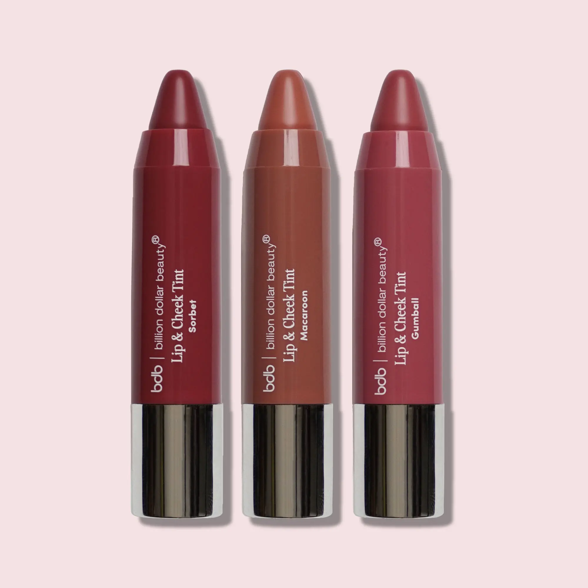 Billion Dollar Beauty Lip & Cheek Trio - Glossy Creamy Tinted Makeup Palette with Blush, Lipstick, and Cheek Color - Vegan Cruelty-Free Formula - Compact On-The-Go Design
