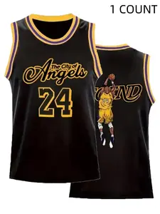Men's #24 Black Mamba Basketball Jersey Shirts - Breathable, Sleeveless with Embroidered Design for Training & Competition