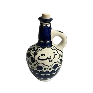 Ceramic Olive Oil Bottle 7 x 5 Dispenser with Handle for Kitchen Use Modern Container Utensils Aesthetic Vibrant Design for Home Cooking - Kitchenware - Colorful