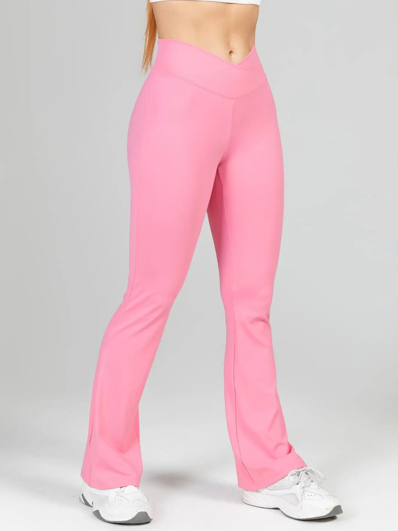 Women's Plain Minimalist Basic High Waist Bootcut Sports Leggings, Leggings for Women, Womenswear Sporty Casual Comfort Breathable Wide Waistband Flar