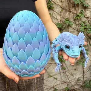 2pcs 3D Printed Lizard + Extra Large Dragon Scale Egg Set, Moving Joint Doll Statue, Realistic Eyes, Collectible Room Decor, Doll Figurines, Christmas Gift, Birthday Present