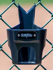 Black Water Bottle Holder for Fence, Cup Holder Holds Stanley, Yeti, Gatorade Products, Dugout Organizer, Baseball Dugout | Made in USA