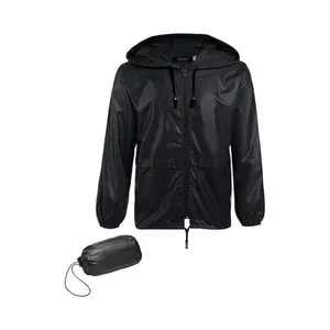 Men’s Storage B waterproof rain jacket — lightweight classic hooded bicycle raincoat for hiking, outdoor activities, and camping; breathable loose long-sleeve top with zipper