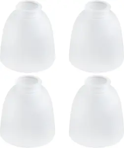 4 Pack White Frosted Glass Shade Replacements, Bell Shaped Glass Shade Covers for Ceiling Fan Light Fixture, 4.92"High, 4.72"Diameter, 1.65 "Fitter, High Transmittance Globe Lampshades