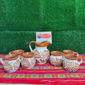 Engove Milk Jug Relieve color Mamey Set. (Cielito Lindo).