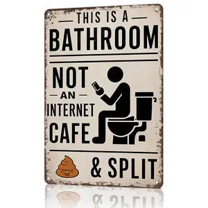 8x12 Inches Humorous Retro Aluminum Wall Decor  This Is A Bathroom Not An Internet Cafe Vintage Style Metal  For Home Office Airbnb sign