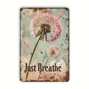 Vintage Dandelion Metal Retro Floral Wall Art Decor For Home Bar Cafe Gym Garage Indoor Outdoor Garden Forest Wall Decoration 8x12 Inches