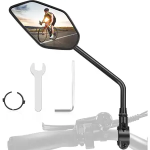 Mirror Handlebar Mount Adjustable,  Mirrors for Ebike  Mirrors for Handlebars with Scratch Resistant Glass,  Rear View Mirror for Scooter, ,  Accessory Left