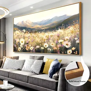 Solid wood frame - Abstract printed canvas art painting of floral scenery - Can be hung - Modern poster, wall decoration, decoration, room decoration, bedroom decoration, home decoration, bathroom accessories, wall art, bathroom, gift