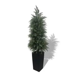 Lifelike Artificial Cypress Tree - 5ft 1pack Decorative Plant with Black Pot, 4ft Artificial Tree Alternative, Ideal for Home Office Decor, Great Housewarming Gift, Lifelike Artificial Trees