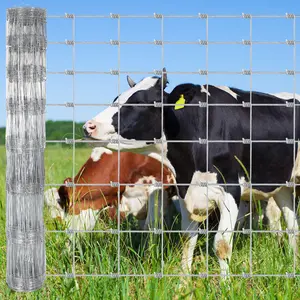 Heavy Duty Galvanized Livestock Fence - Durable Zinc-Coated Metal Mesh - Secure Cattle, Goat, Deer & Farm Animals - Industrial Grade Farm & Yard Fence Roll - Size: 6ft x 100ft
